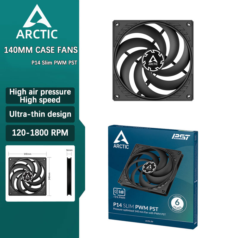 Case Fan Controller - พัดลมระบายความร้อนสำหรับคอมพิวเตอร์ตั้งโต๊ะ ARCTIC P14 Slim PWM PST