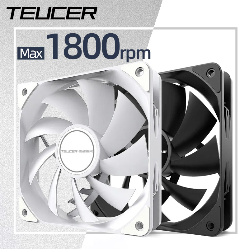 Case Fan Controller - Teucer พัดลมแชสซี12cm, 1800RPM เงียบเคสคอมพิวเตอร์ CPU ระบายความร้อนหม้อน้ำ120mm