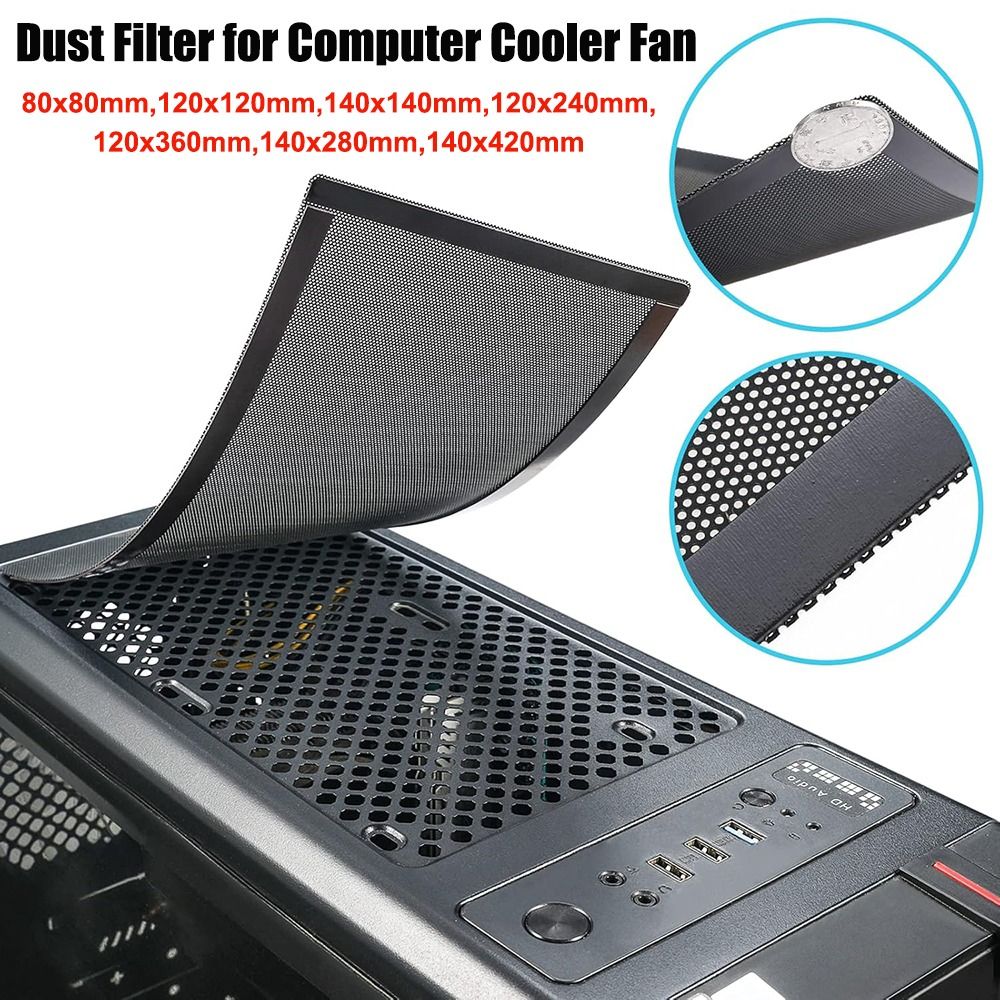 Dust Filter Pc - ฝาครอบกรองฝุ่น PVC สีดำแบบแม่เหล็ก สำหรับพัดลมระบายความร้อนคอมพิวเตอร์ ขนาด 120