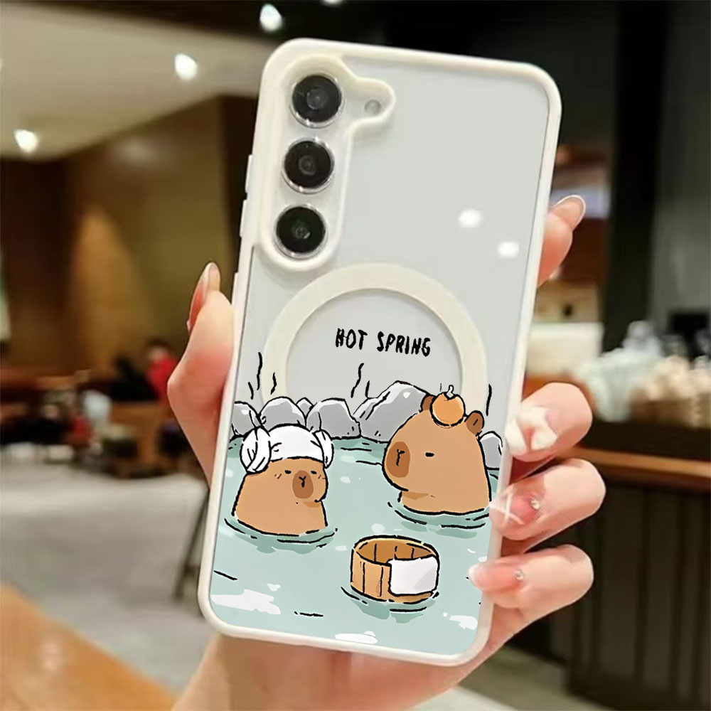 Computer Case - เคสโทรศัพท์แม่เหล็กใสลายคาปิบารา สำหรับ Samsung Galaxy S26 S25