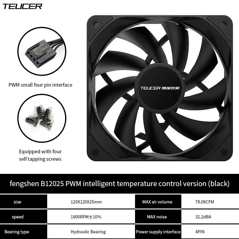 Teucer พัดลมแชสซี12cm, 1800RPM - Case Fan Controller บทวิจารณ์และราคา